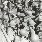 GIs on transport ship