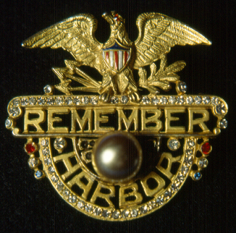 A Remember Pearl Harbor pin worn on the US WWII home front