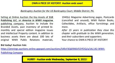 AMERICA IN WWII auction notice