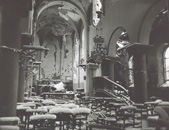 Inside a bombed-out church