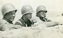 Patton, Terry Allen, and Theodore Roosevelt, Jr., in Tunisia