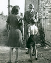 Patton with French children in Normandy