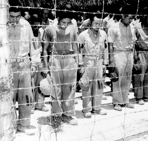 Japanese POWs on Guam bow to news of the surrender