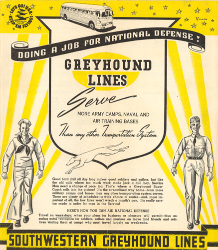 Greyhound national defense ad