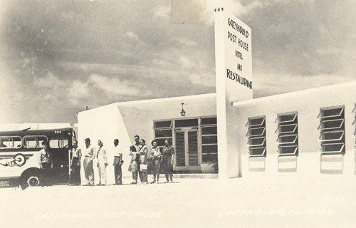 Greyhound bus at the Post House in Florida