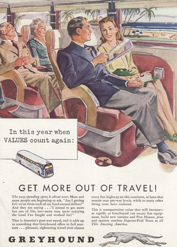 Greyhound bus travel ad