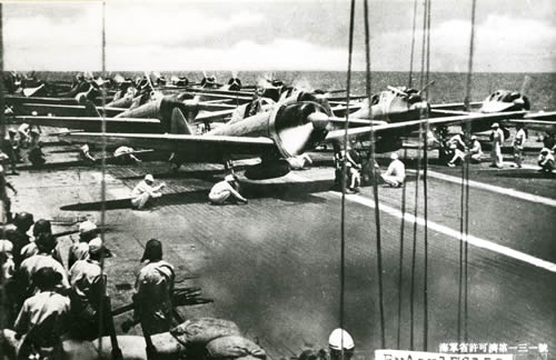 Japanese zeroes on a flight deck